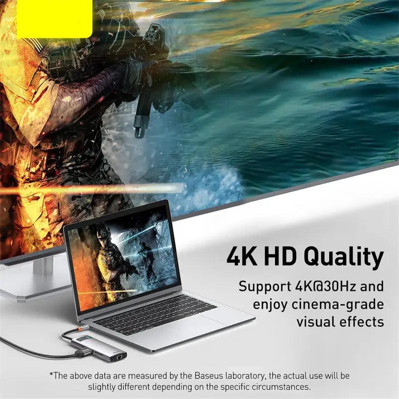 Metal Shimmer Typec Hub Çok İşlevli Yerleştirme İstasyonu 4K HD USB Dizüstü Bilgisayar 6'sı 1 Arada - Özer&Hermin