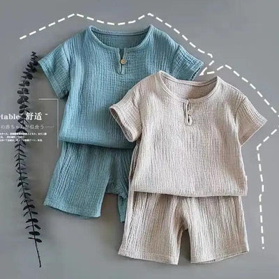 Boy And Girl Baby Short-sleeved Summer Suit - Özer&Hermin