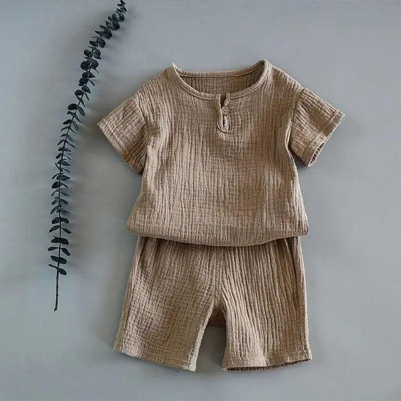 Boy And Girl Baby Short-sleeved Summer Suit - Özer&Hermin