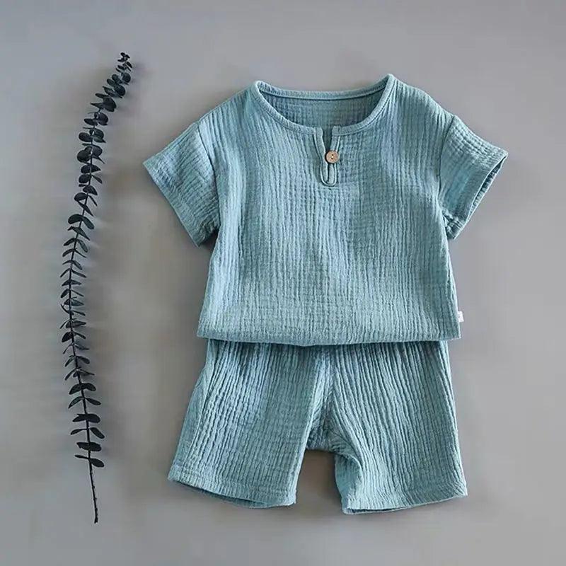 Boy And Girl Baby Short-sleeved Summer Suit - Özer&Hermin