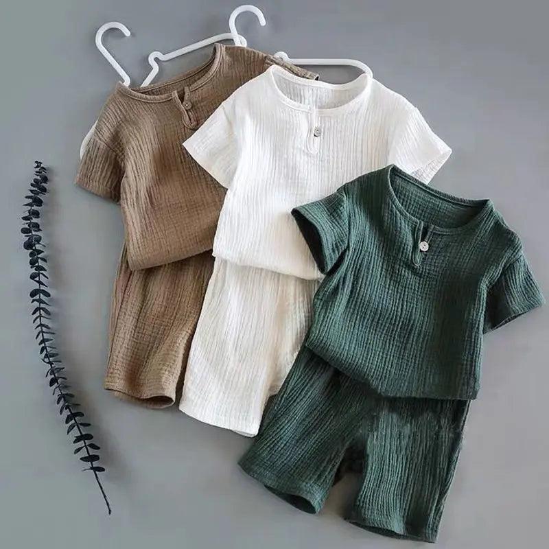 Boy And Girl Baby Short-sleeved Summer Suit - Özer&Hermin