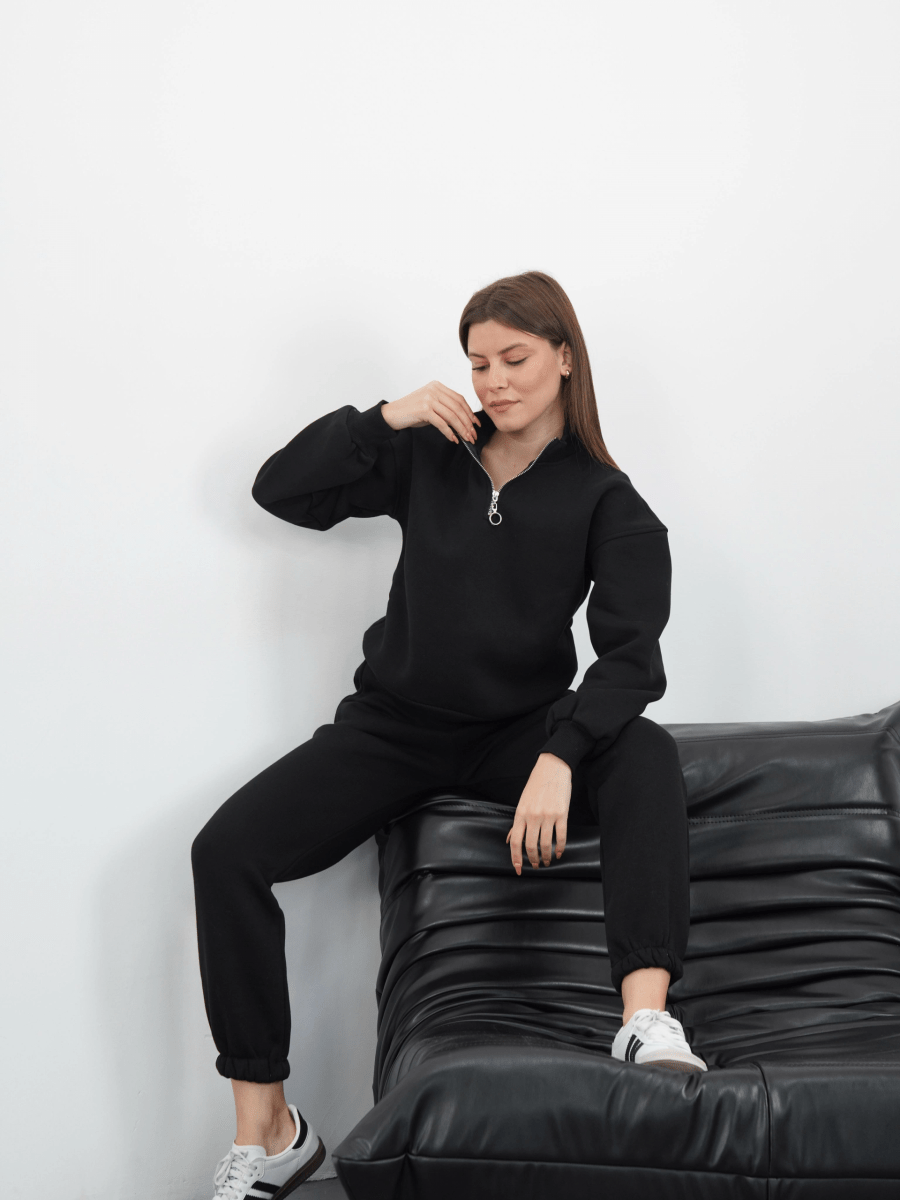 3 iplik içi Şardonlu yarım fermuarlı alt üst takım - ÖZER&HERMİN