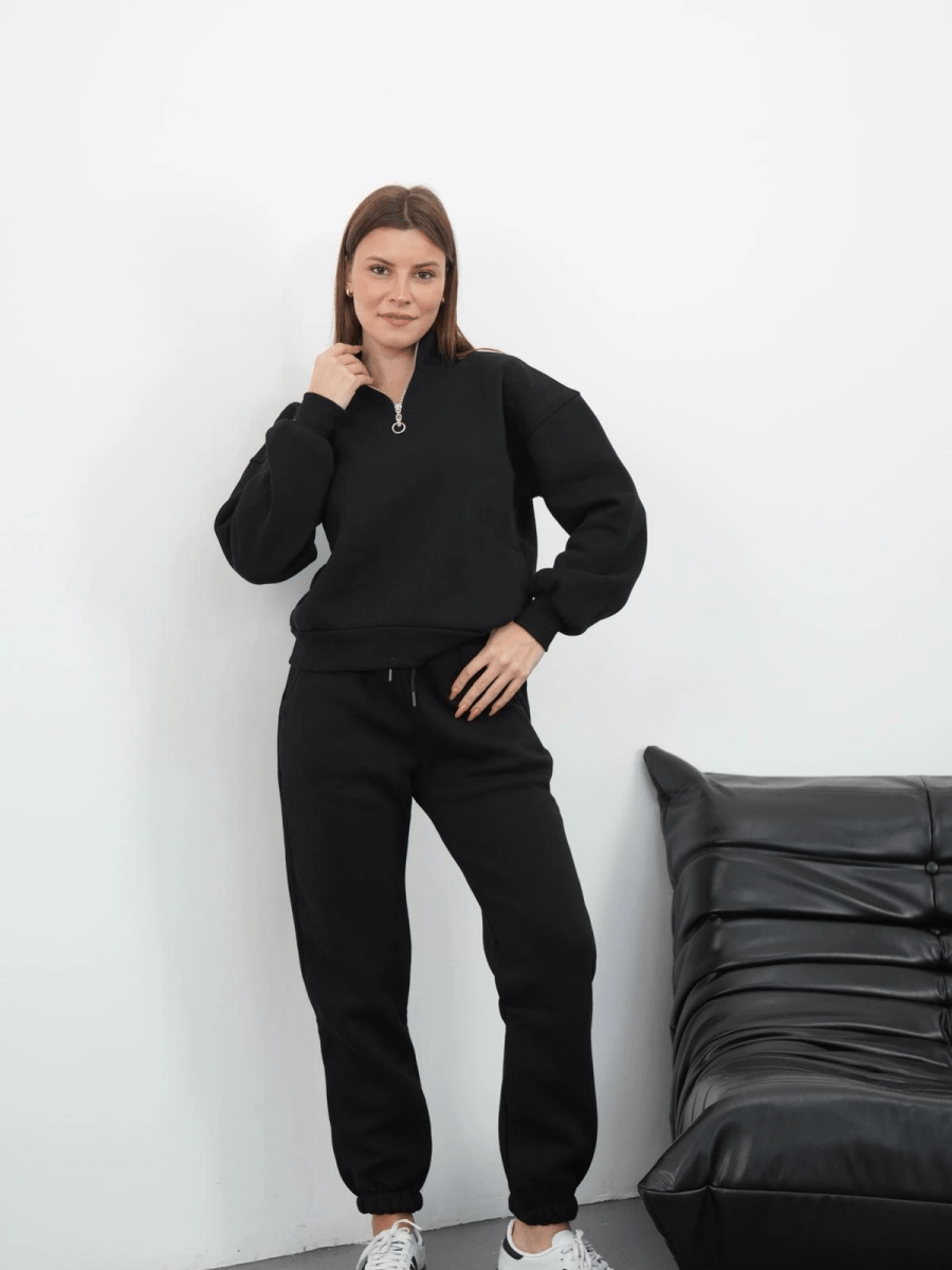 3 iplik içi Şardonlu yarım fermuarlı alt üst takım - ÖZER&HERMİN