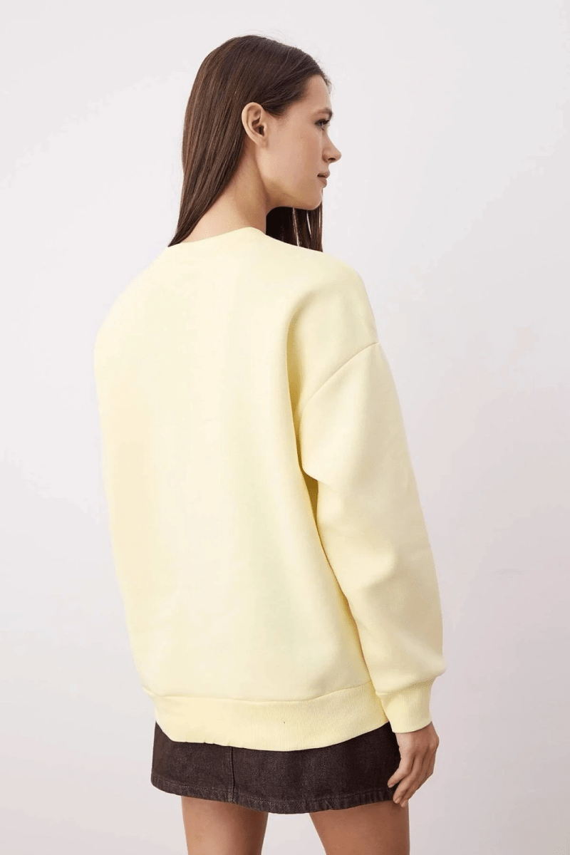 3 iplik şardonlu bisiklet yaka sweatshirt - ÖZER&HERMİN