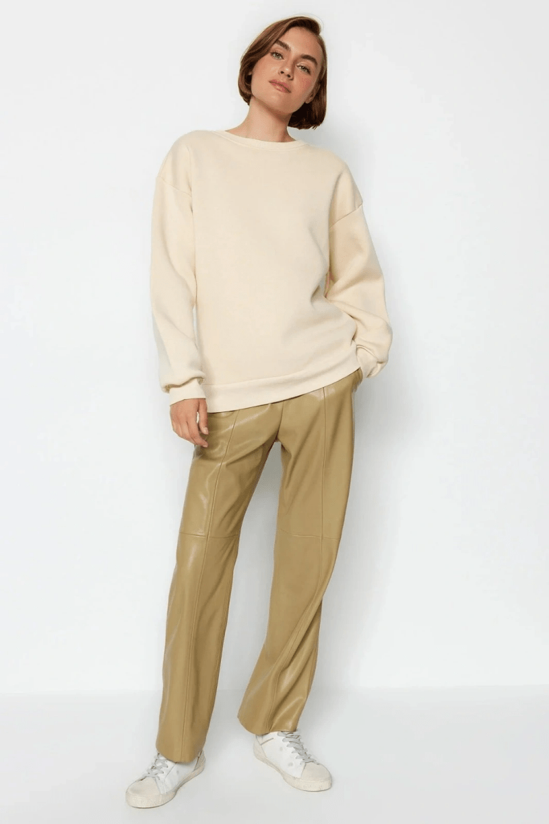 3 iplik şardonlu bisiklet yaka sweatshirt - ÖZER&HERMİN