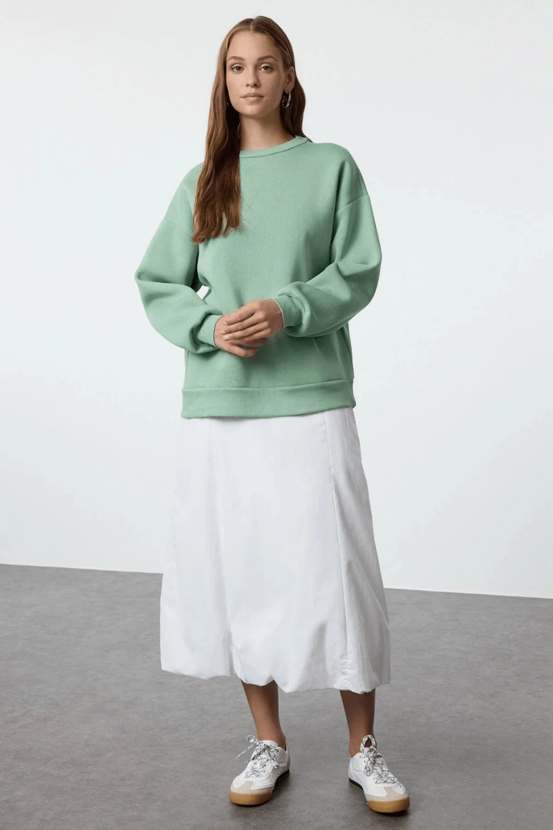 3 iplik şardonlu bisiklet yaka sweatshirt - ÖZER&HERMİN