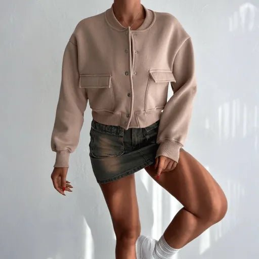 3 iplik Sardonlu Ceket - Şık Tasarımlı Çıtçıtlı Cepli Ön - ÖZER&HERMİN