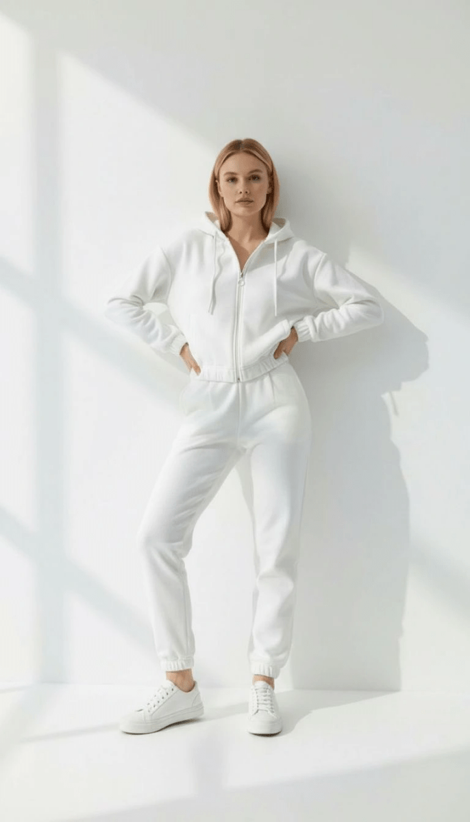 3 iplik şardonlu Kapşonlu fermuarlı kısa üst - ÖZER&HERMİN