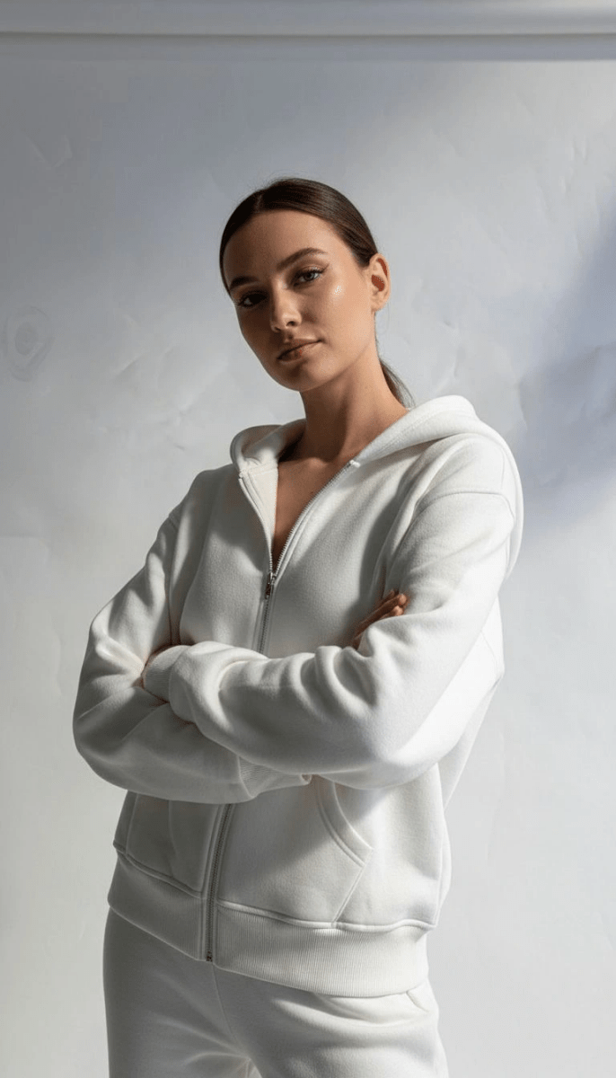 3 iplik şardonlu kapşonlu hoodie frm - ÖZER&HERMİN