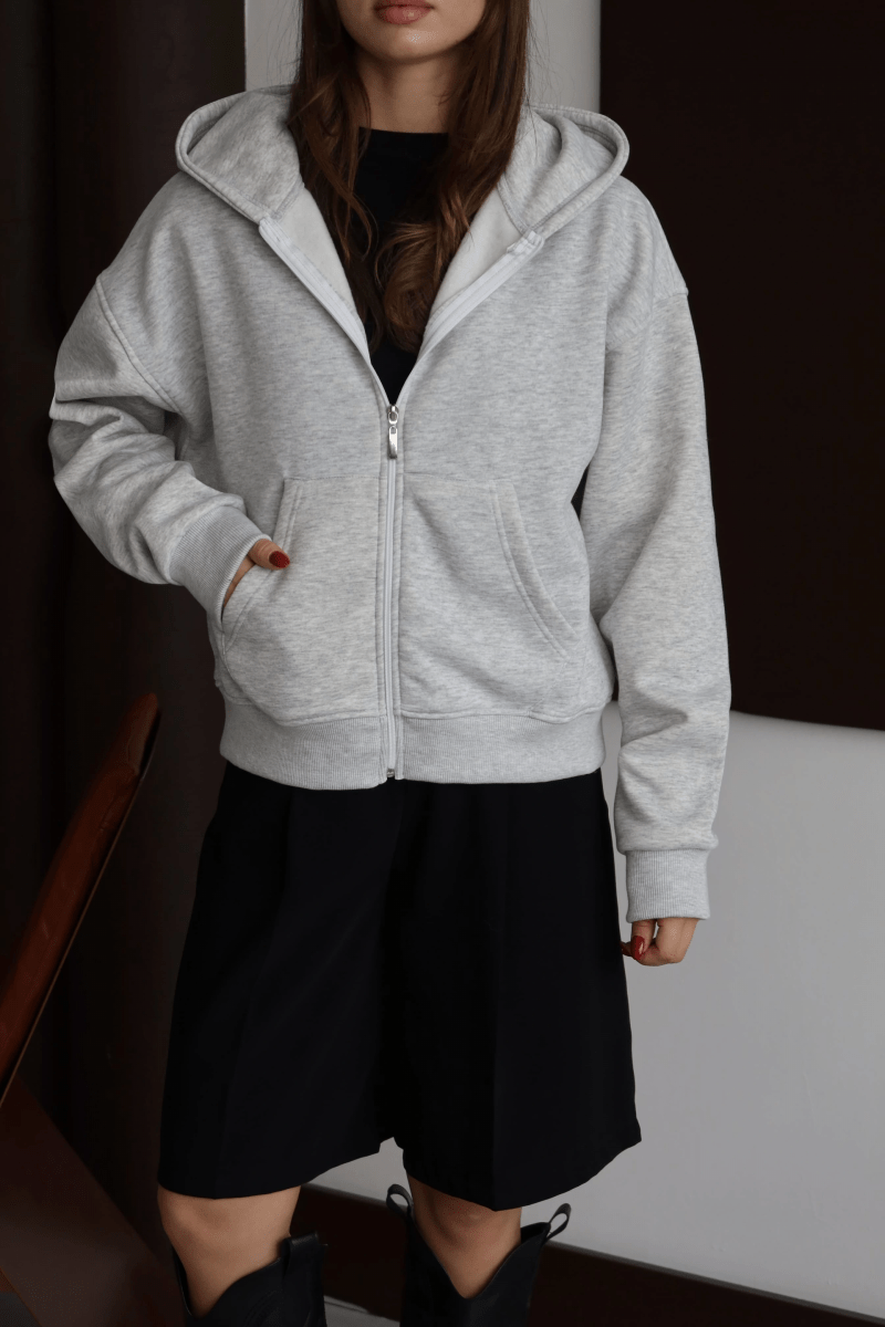 3 iplik şardonlu kapşonlu hoodie frm - ÖZER&HERMİN