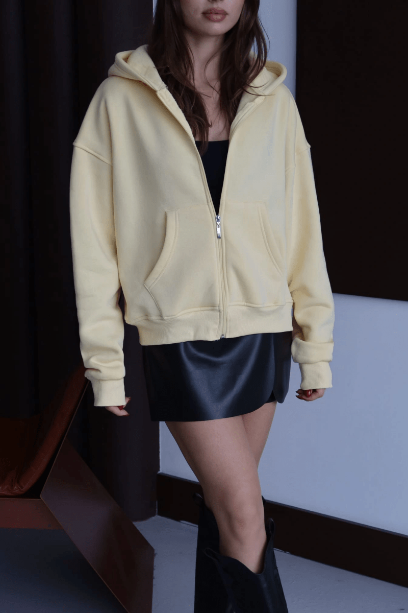 3 iplik şardonlu kapşonlu hoodie frm - ÖZER&HERMİN