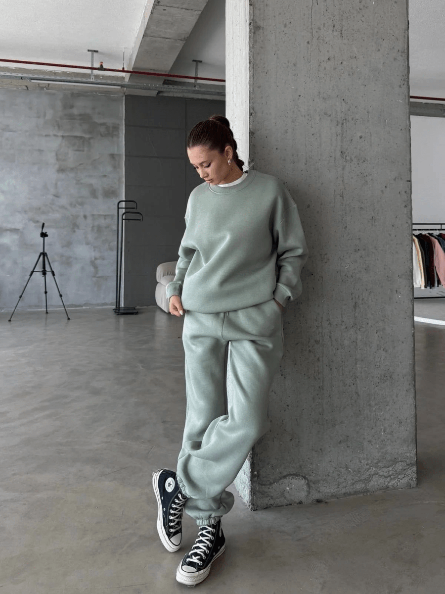 3 iplik şardonlu Lastik paça eşofman - ÖZER&HERMİN