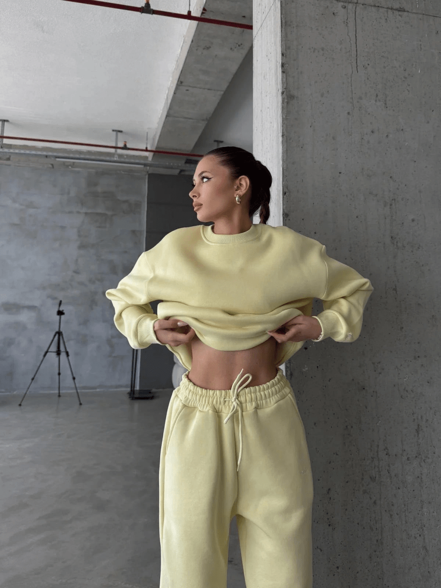 3 iplik şardonlu Lastik paça eşofman - ÖZER&HERMİN