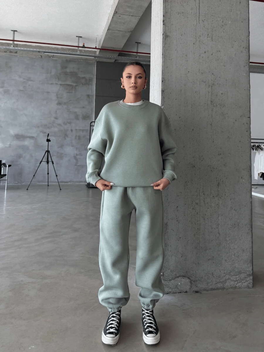 3 iplik şardonlu Lastik paça eşofman - ÖZER&HERMİN