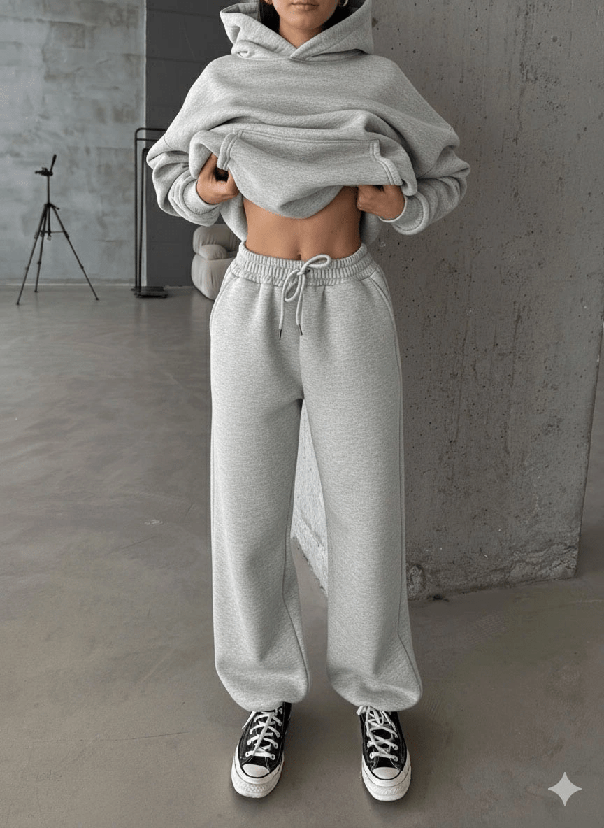 3 iplik şardonlu Lastik paça eşofman - ÖZER&HERMİN