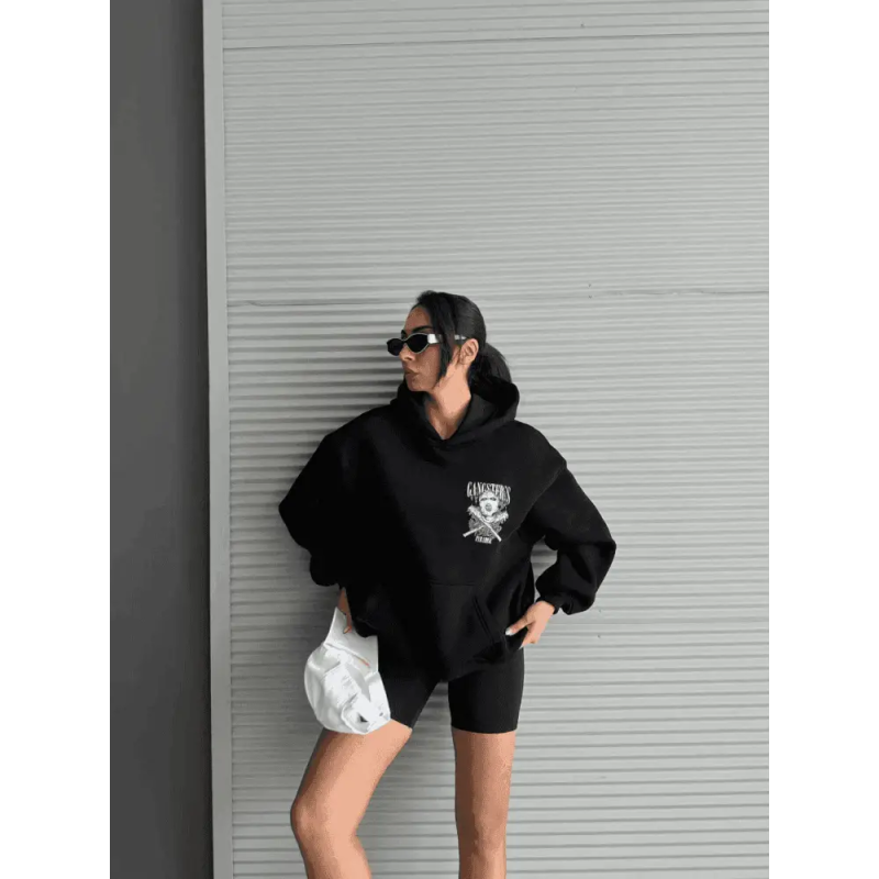 3 iplik şardonlu oversize compact kafa baskılı sweat - Özer&Hermin