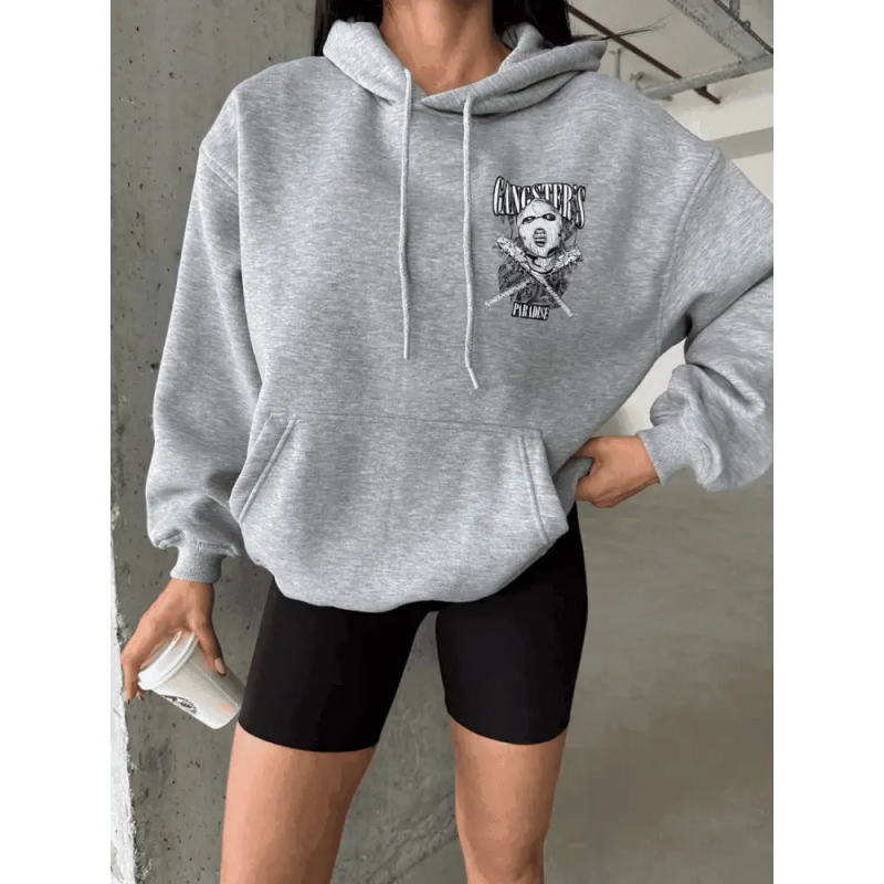 3 iplik şardonlu oversize compact kafa baskılı sweat - Özer&Hermin