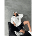 3 iplik şardonlu oversize compact kafa baskılı sweat - Özer&Hermin