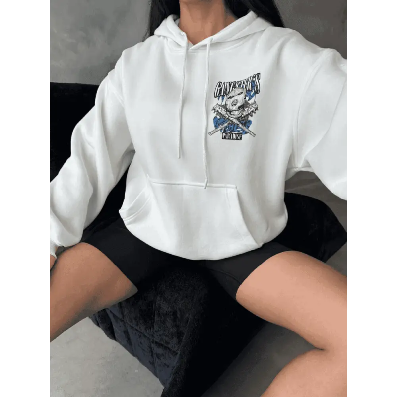 3 iplik şardonlu oversize compact kafa baskılı sweat - Özer&Hermin