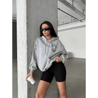 3 iplik şardonlu oversize compact kafa baskılı sweat - Özer&Hermin