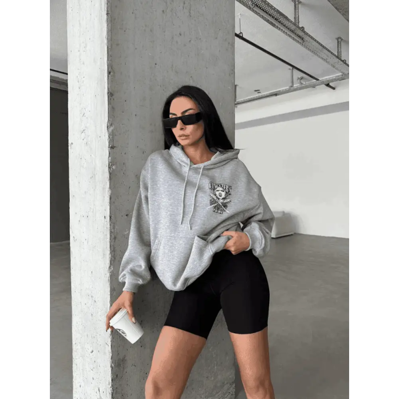 3 iplik şardonlu oversize compact kafa baskılı sweat - Özer&Hermin