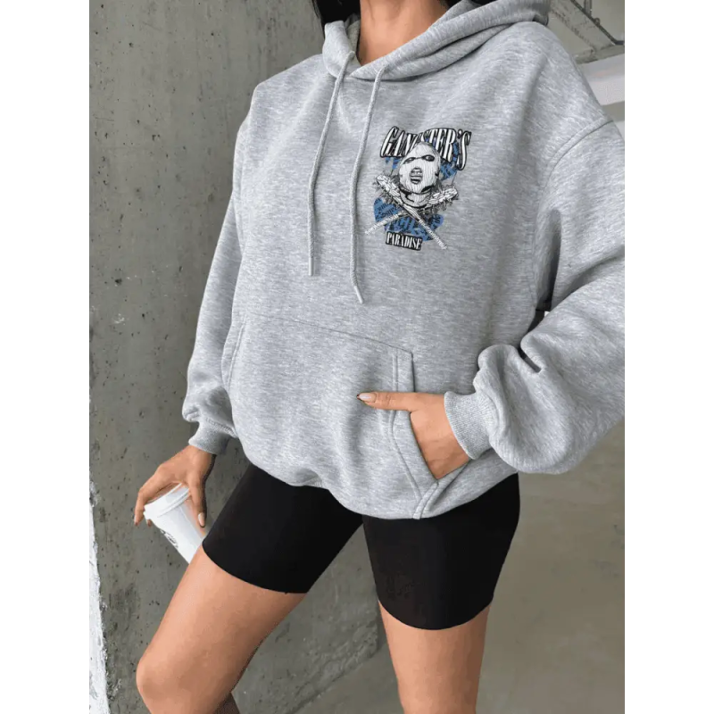 3 iplik şardonlu oversize compact kafa baskılı sweat - Özer&Hermin
