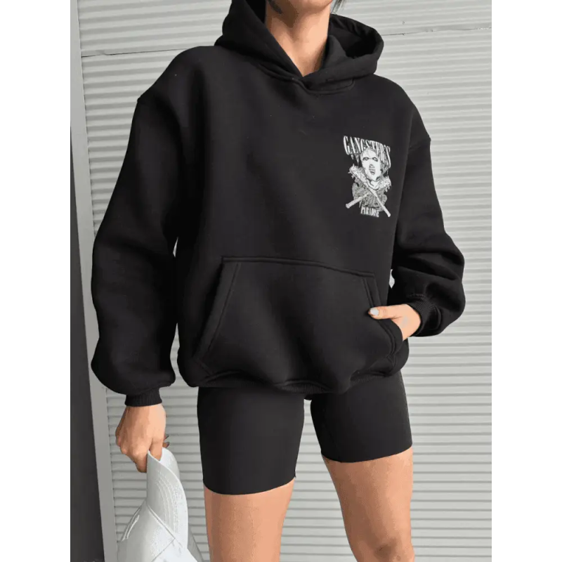 3 iplik şardonlu oversize compact kafa baskılı sweat - Özer&Hermin