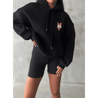 3 iplik şardonlu oversize compact ördek baskılı sweat - Özer&Hermin