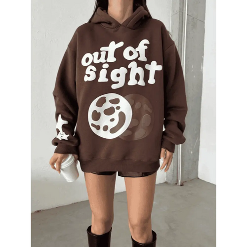 3 iplik şardonlu oversize compact out of baskılı sweat - Özer&Hermin
