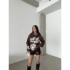 3 iplik şardonlu oversize compact out of baskılı sweat - Özer&Hermin