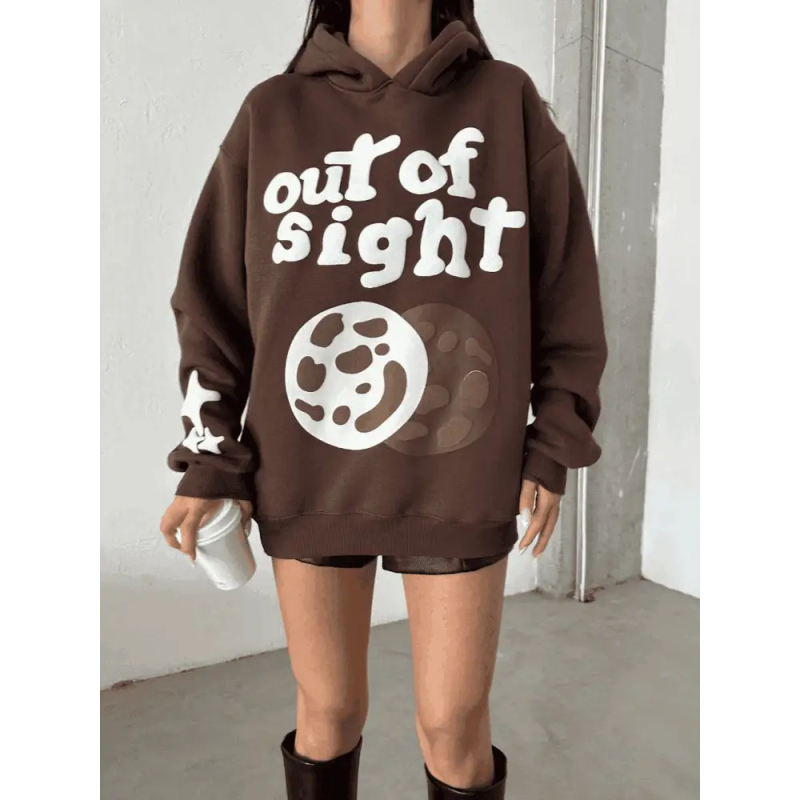 3 iplik şardonlu oversize compact out of baskılı sweat - Özer&Hermin