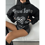 3 iplik şardonlu oversize compact true baskılı sweat - Özer&Hermin
