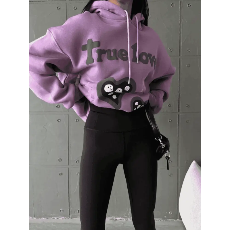 3 iplik şardonlu oversize compact true baskılı sweat - Özer&Hermin
