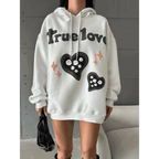 3 iplik şardonlu oversize compact true baskılı sweat - Özer&Hermin