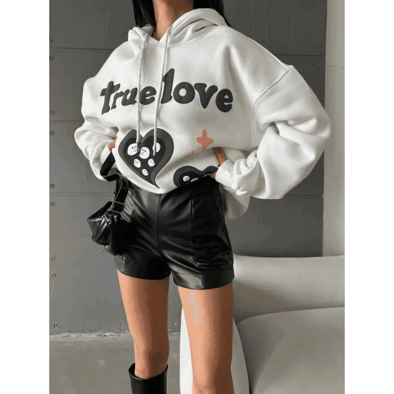 3 iplik şardonlu oversize compact true baskılı sweat - Özer&Hermin