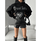 3 iplik şardonlu oversize compact true baskılı sweat - Özer&Hermin