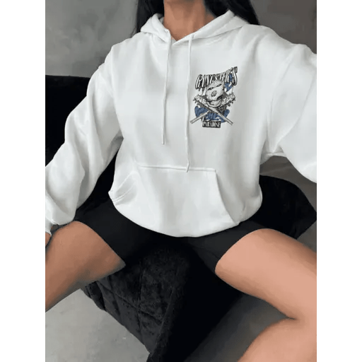 3 İplik Şardonlu Oversize Kafa Baskılı Sweatshirt - ÖZER&HERMİN