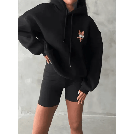 3 İplik Şardonlu Oversize Ordek Baskili Sweat - Rahat ve Şık Tasarım - ÖZER&HERMİN