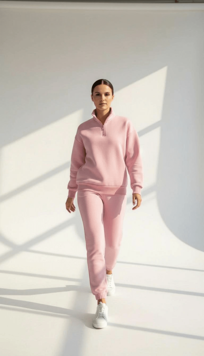 3 iplik Şardonlu yarım fermuarlı sweatshirt - ÖZER&HERMİN