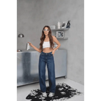Arkadan tokalı jeans pantolon - Özer&Hermin