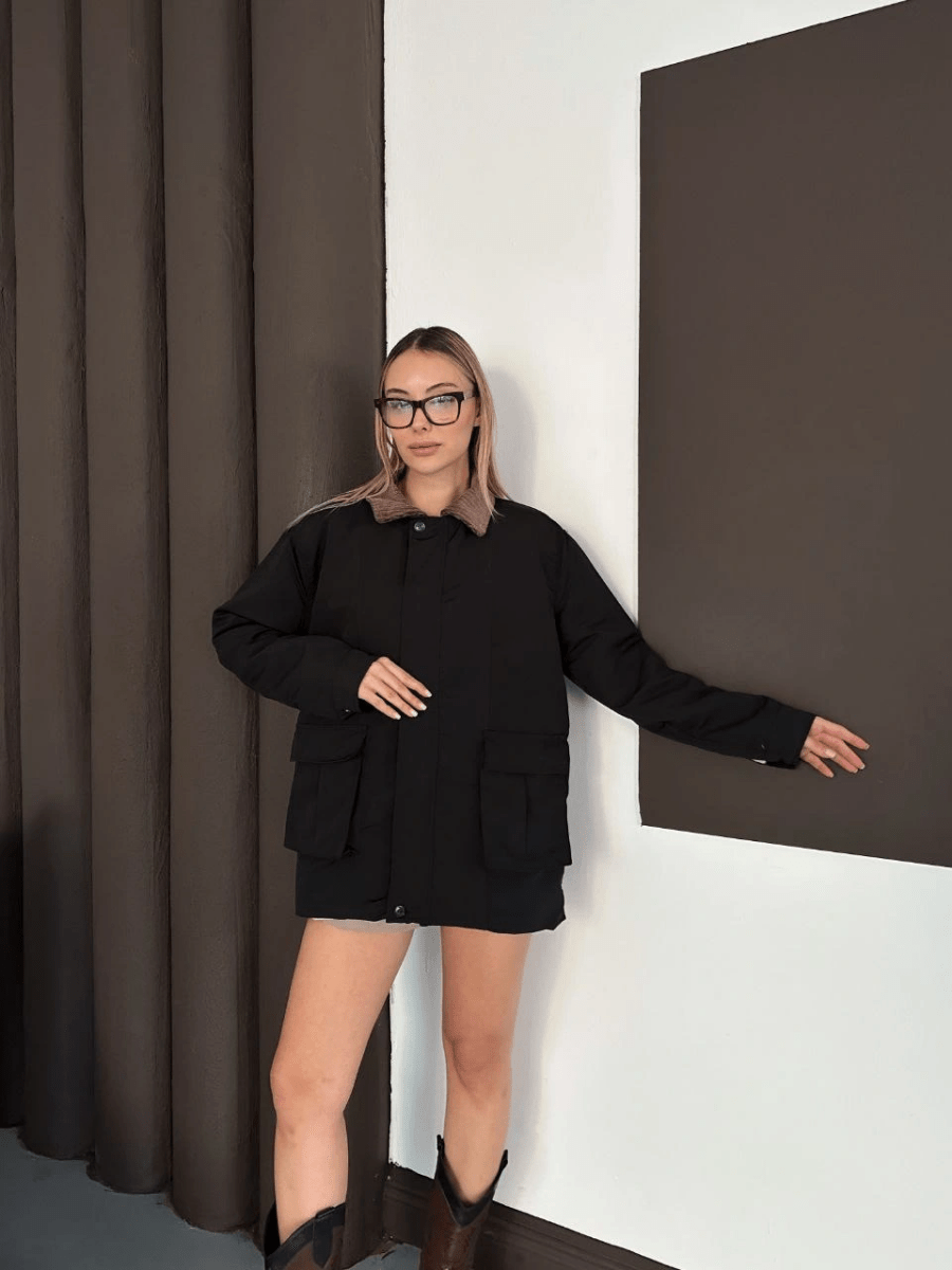 Astarlı yaka detaylı artos ceket - ÖZER&HERMİN