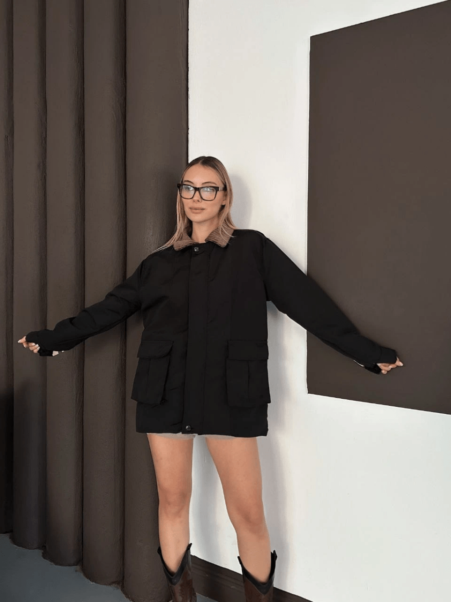 Astarlı yaka detaylı artos ceket - ÖZER&HERMİN