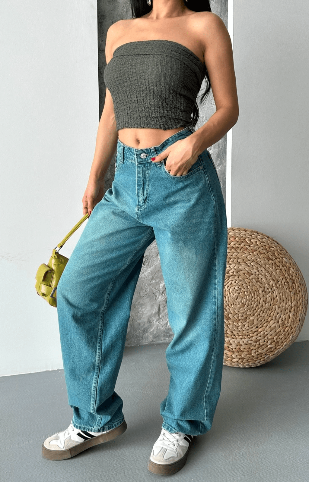 Baggy Tas Yikama Kot Pantolon - Rahat ve Şık Baggy Taş Yıkama Kot Pantolon - ÖZER&HERMİN