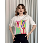 Baskılı crop tişört - Özer&Hermin