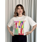Baskılı crop tişört - Özer&Hermin