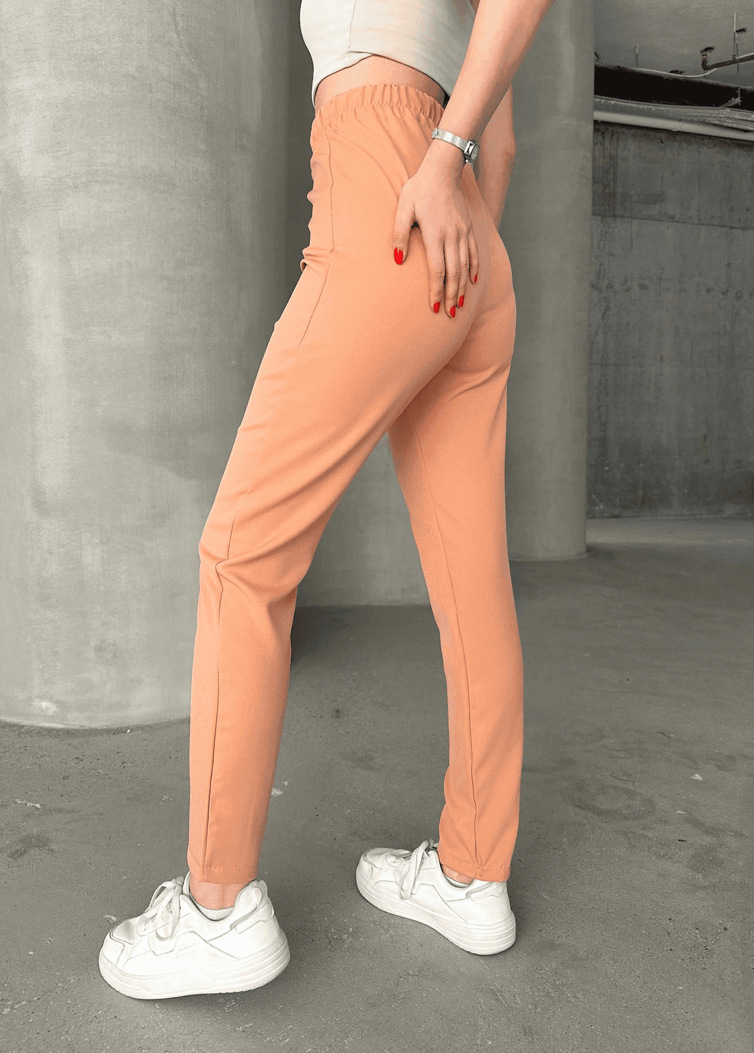 Beli lastikli karamel pantolon - Özer&Hermin
