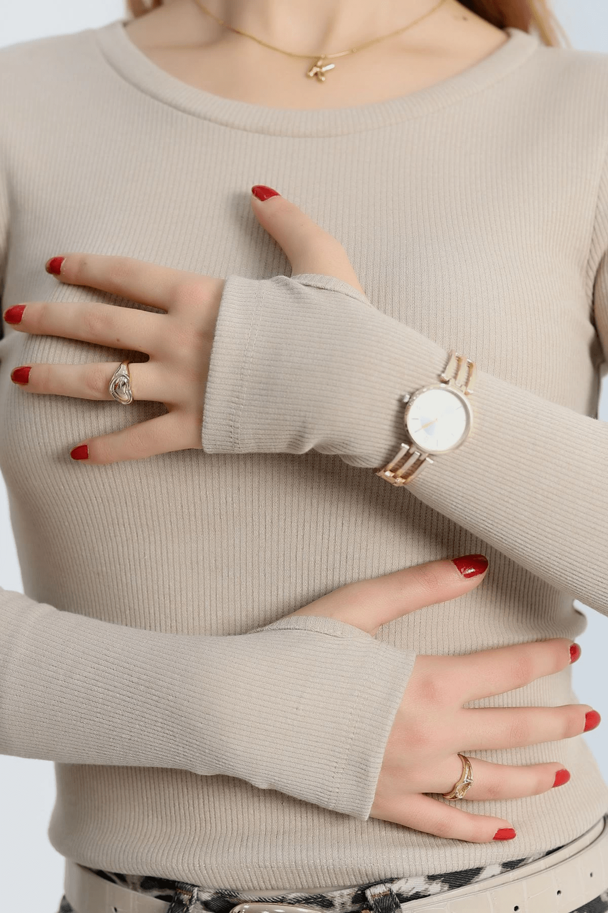 Bisiklet Yaka Kaskorse Bluz - Şık ve Rahat Parmak Geçmeli Tasarım - ÖZER&HERMİN