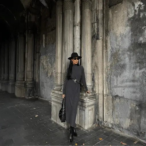 Bogazli Kalin Elbise - Şık ve Rahat Tasarım - ÖZER&HERMİN