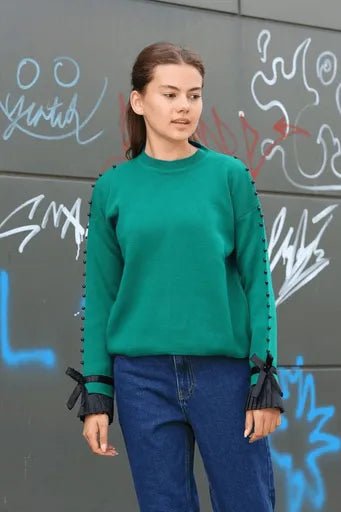 Boncuk Detayli Kazak - Şık ve Rahat Tasarım - ÖZER&HERMİN