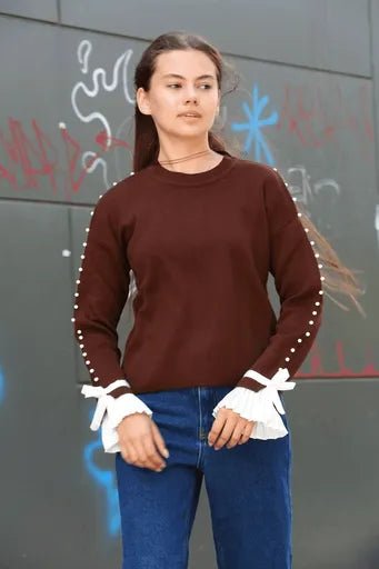 Boncuk Detayli Kazak - Şık ve Rahat Tasarım - ÖZER&HERMİN